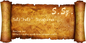 Sáhó Szabina névjegykártya