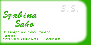 szabina saho business card