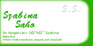 szabina saho business card